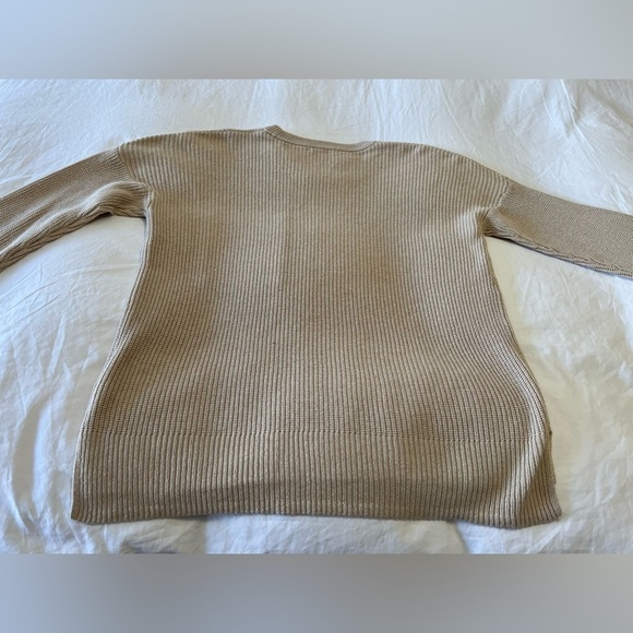 Madewell | Thompson Pocket Pullover Sweater Beige Knit SZ Large NWT - Picture 2 of 9